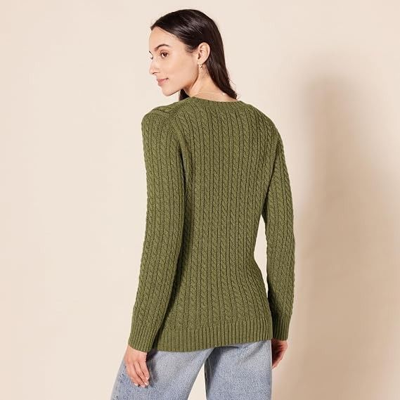 Green Cable Knit Sweater image 3